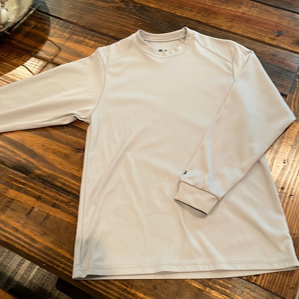 Badger Sport long sleeve dri-fit shirt. Light gray. YM. Great shape.